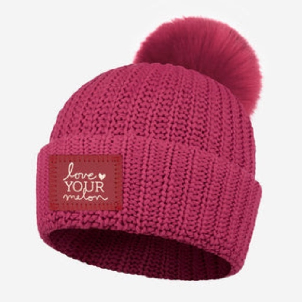 Love Your Melon Hibiscus Rose Foil Pom Beanie
